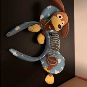 Blue Dog Plush Headband for Women - Cute Cloud Print